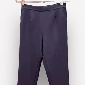 Safiyaa trouser pants navy blue side zip faux pockets